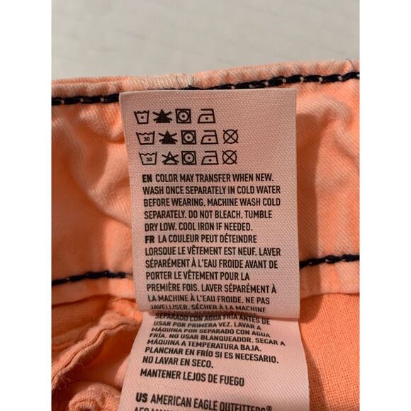 American Eagle Shorts Mens 32 Pink Peach Prep Fit Flat Front - Picture 13 of 13